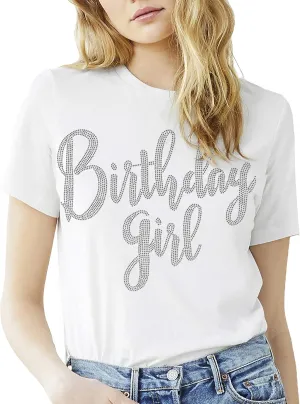 Womens Birthday Shirts Bedazzled - Real Rhinestone Birthday Tees - Birthday Gifts for Women