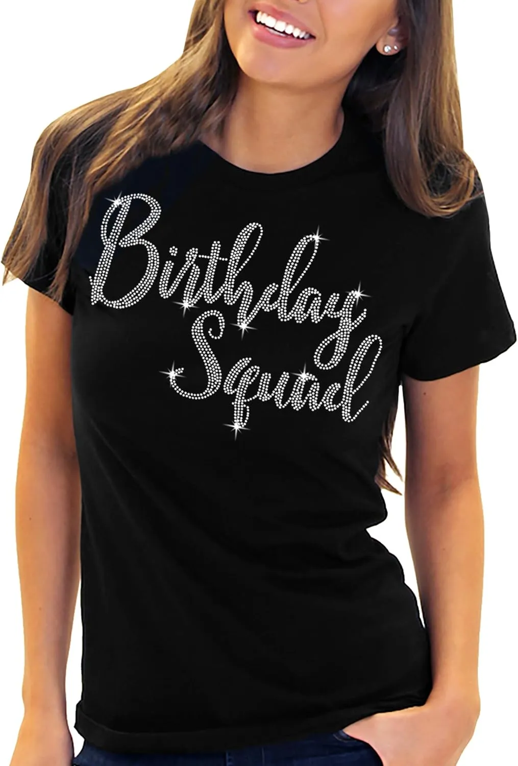 Womens Birthday Shirts Bedazzled - Real Rhinestone Birthday Tees - Birthday Gifts for Women