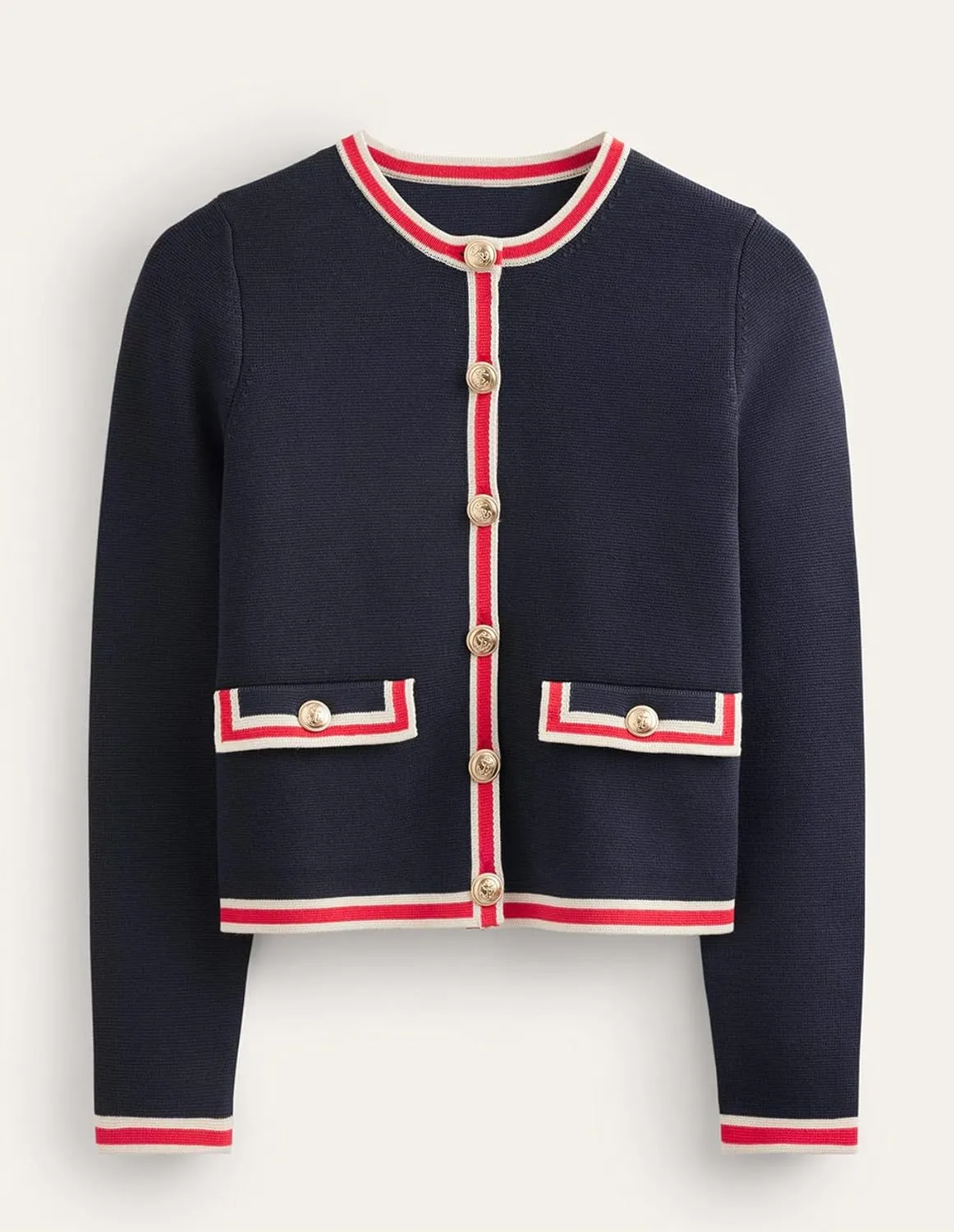 Women's Cardigan Sweater Open Front Color Block Button Down Knit Tweed Jackets Fall Cropped Coat