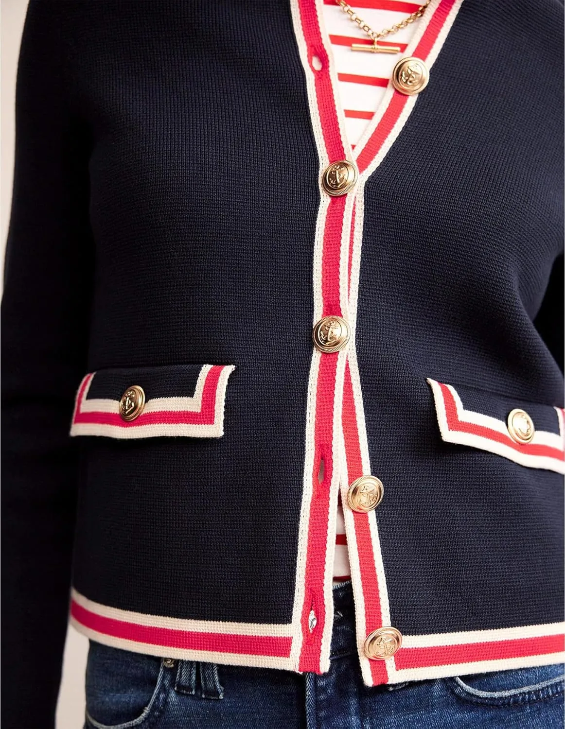 Women's Cardigan Sweater Open Front Color Block Button Down Knit Tweed Jackets Fall Cropped Coat