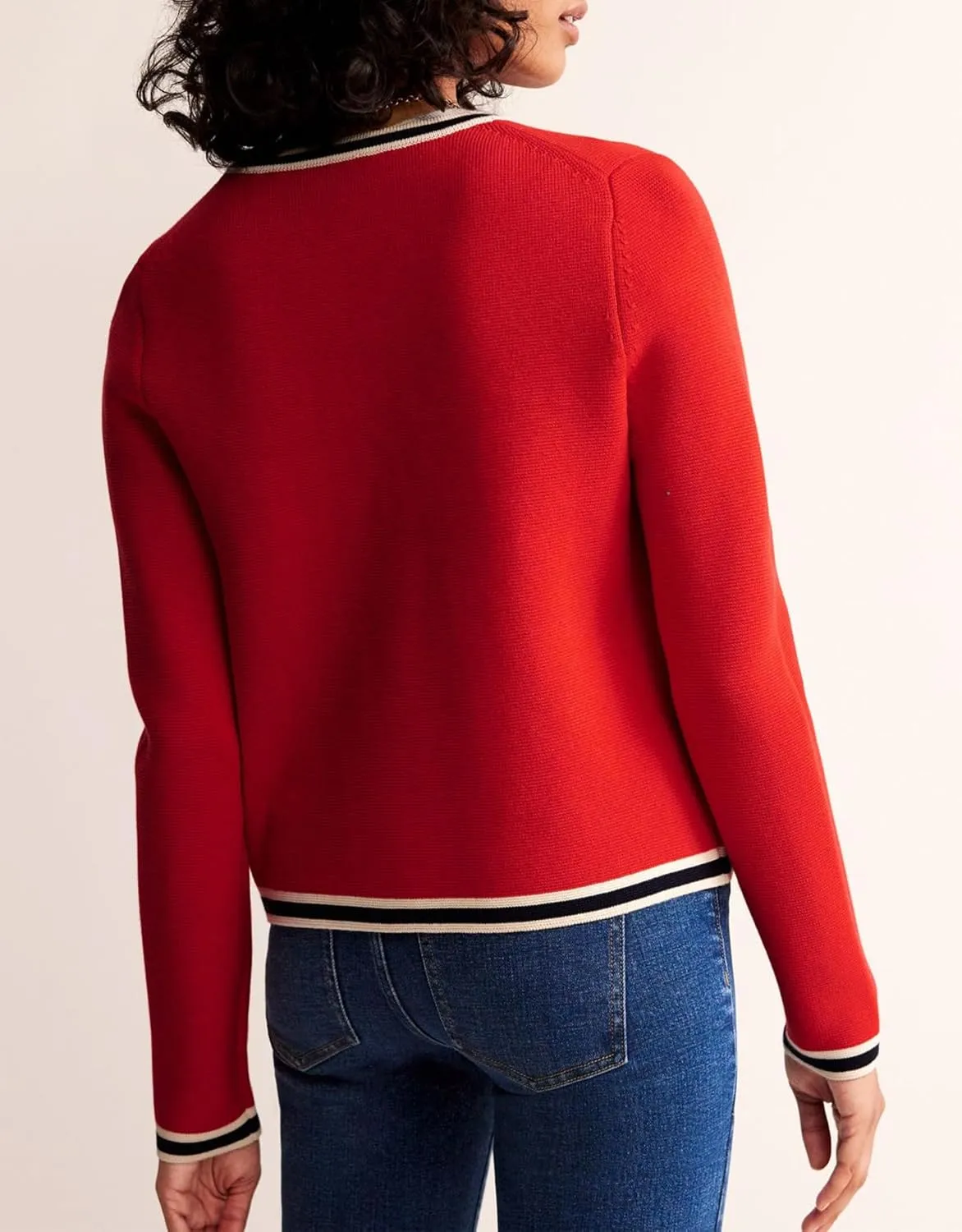 Women's Cardigan Sweater Open Front Color Block Button Down Knit Tweed Jackets Fall Cropped Coat