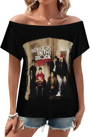 Women's Off Shoulder Tops, One Shoulder Shirts, Short Sleeves Sexy Slim Fit Tees