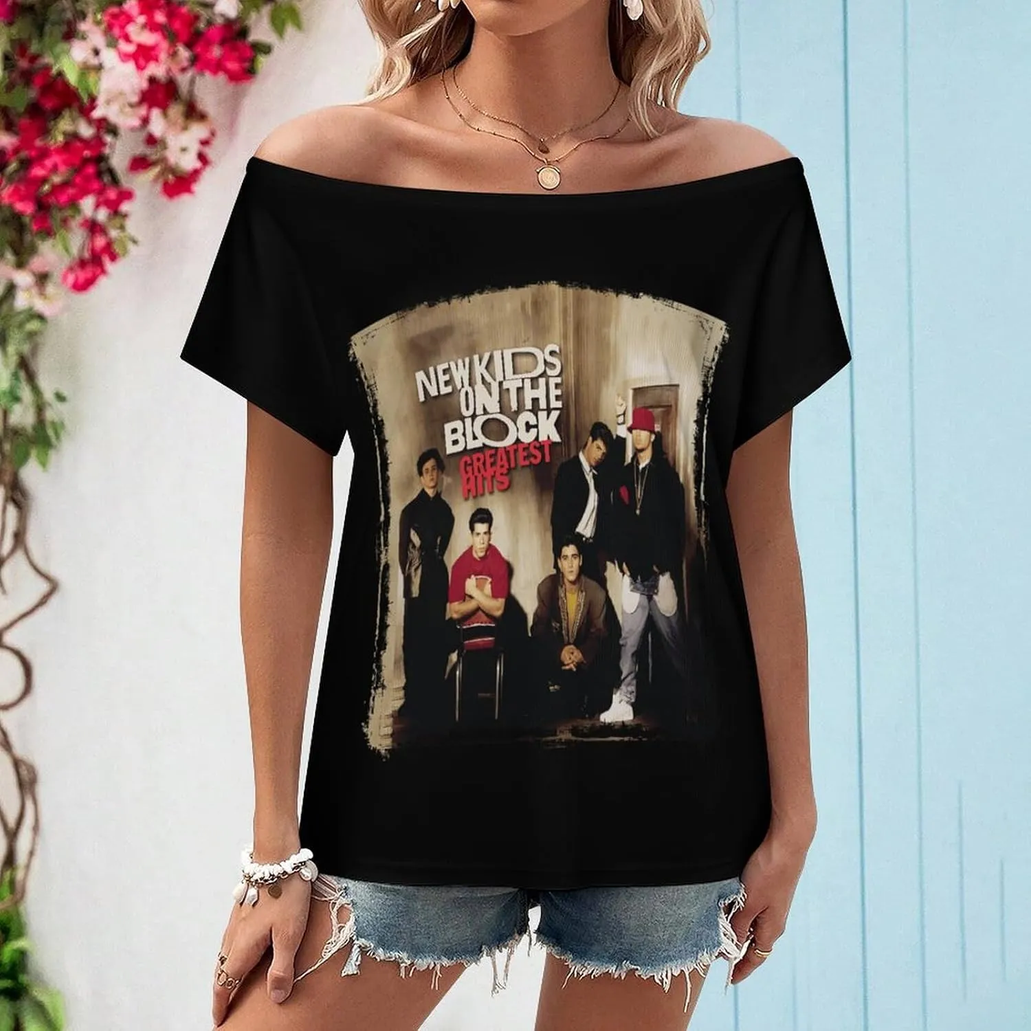 Women's Off Shoulder Tops, One Shoulder Shirts, Short Sleeves Sexy Slim Fit Tees