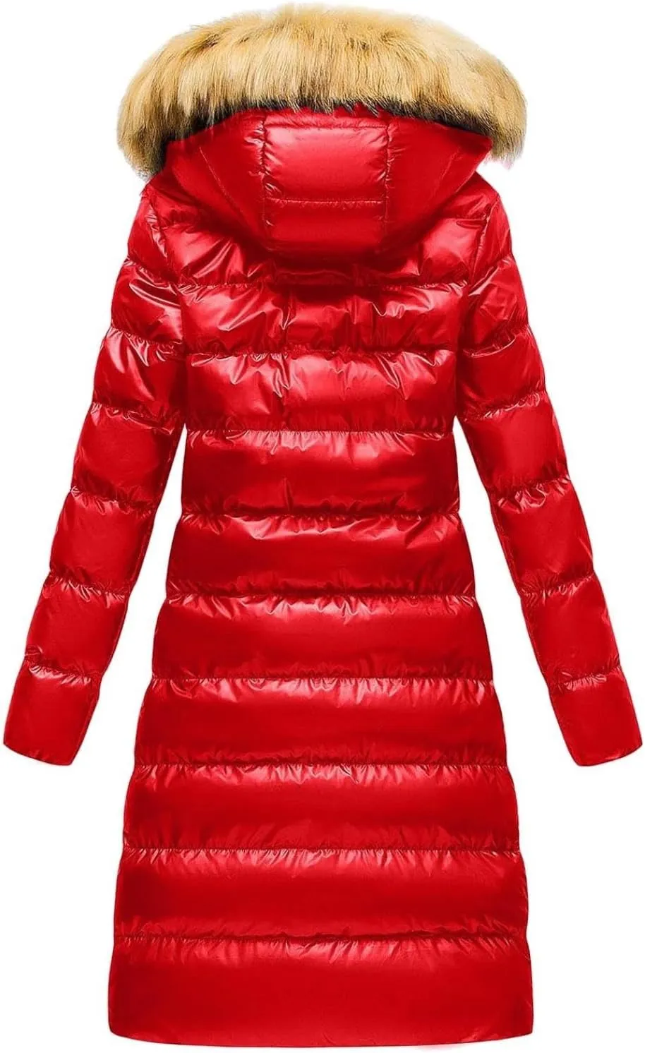 Womens Shiny Jacket With Removable Hood Winter Casual Going Out Parka Coat Long Plus Size Thicken Puffer Coat