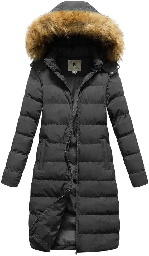 Womens Shiny Jacket With Removable Hood Winter Casual Going Out Parka Coat Long Plus Size Thicken Puffer Coat