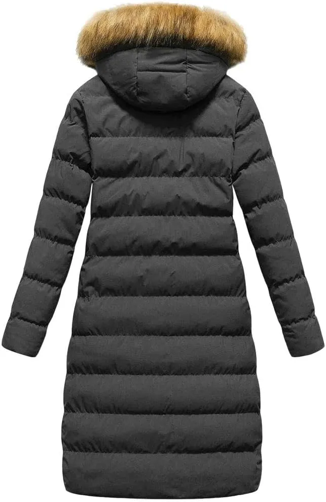 Womens Shiny Jacket With Removable Hood Winter Casual Going Out Parka Coat Long Plus Size Thicken Puffer Coat