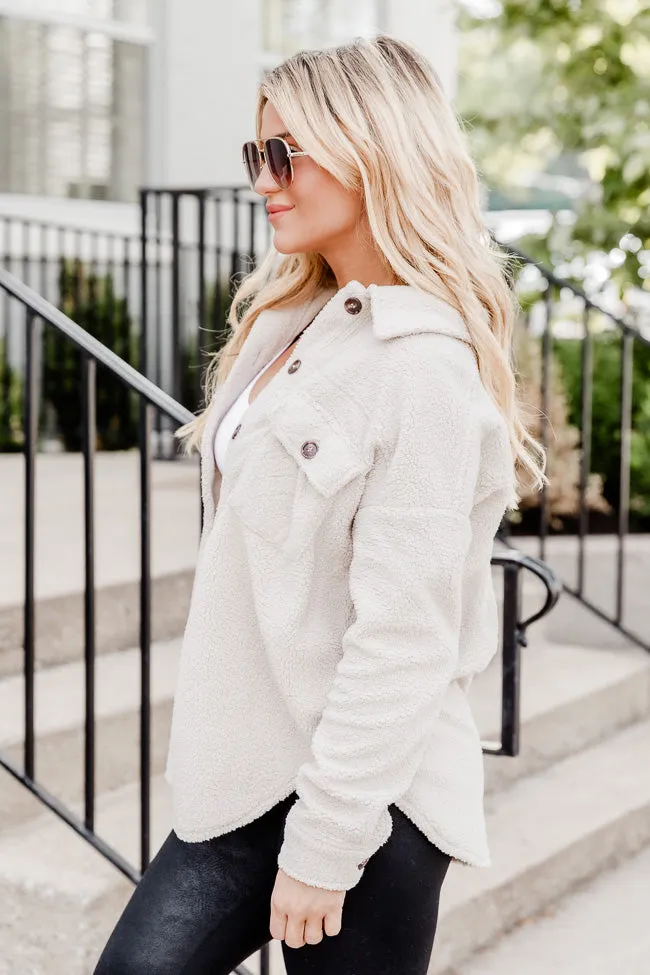 Wonderful Soul Beige Sherpa Shacket FINAL SALE