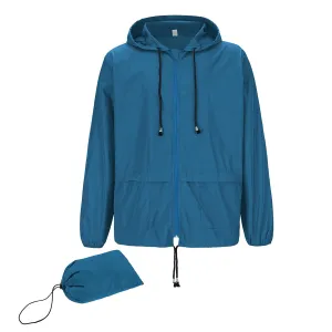 Zando Raincoat for Men Packable Rain Jacket Waterproof with Hood Outdoor Windbreaker Jackets Lightweight Cycling Raincoats