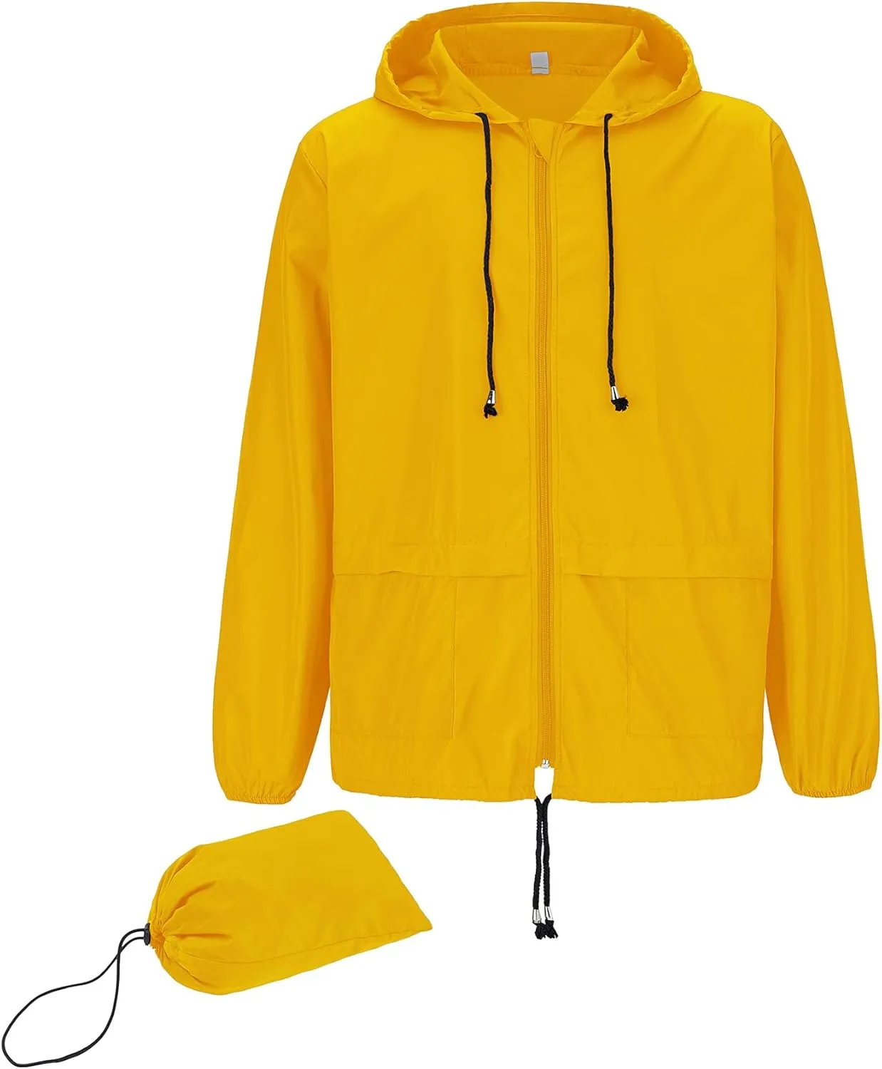 Zando Raincoat for Men Packable Rain Jacket Waterproof with Hood Outdoor Windbreaker Jackets Lightweight Cycling Raincoats